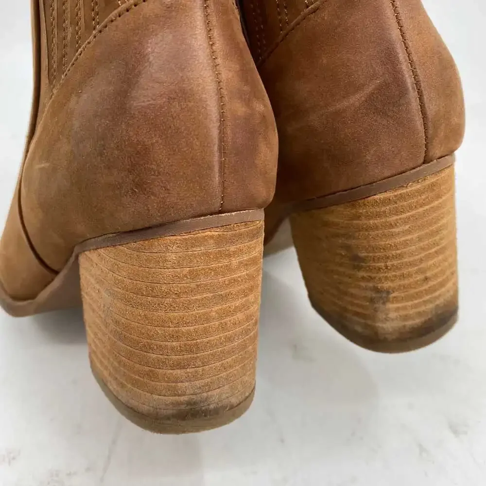 Blondo Brown Leather Heeled Ankle Boots | Women’s US7